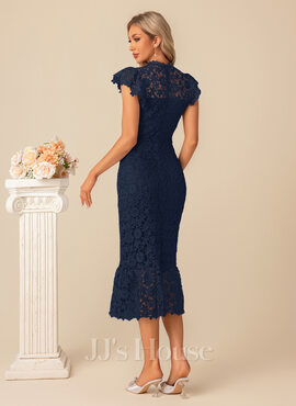 JJ's House High Neck Illusion Cap Sleeve Flutter Sleeve Trumpet Mermaid Lace Midi Dress 2026 - Size: XXL, Navy Blue. Plus Size Available. JJ's House High Neck Illusion Cap Sleeve Flutter Sleeve Trumpet Mermaid Lace Midi Dress 2026 - Size: XXL, Navy Blue. Plus Size Available.