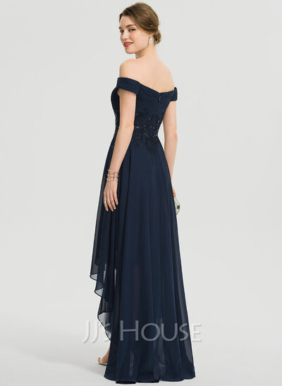 A-Line Off-the-Shoulder Asymmetrical Chiffon Prom Dresses (018192899 ...