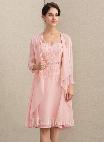 Camille Escote En V Gasa Vestido Hasta El Topillo Con Corpino Plisado Rosa Claro Tallas Grandes main image 1