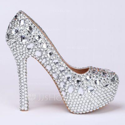 Women's Patent Leather Mirror Finish With Rhinestone Closed Toe Stiletto Heel Party Shoes main image 0