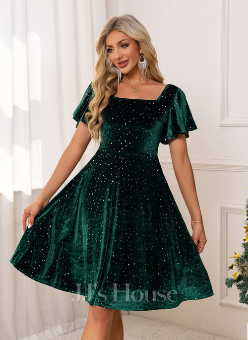 slim fit dress slacks Evergreen Velvet Asymmetrical Lace Midi Dress L main image 0