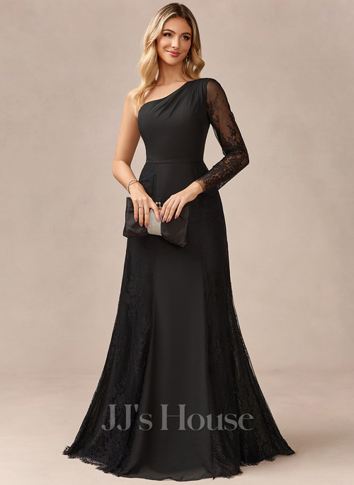 Kasia A-line One Shoulder Lace Mother of the Bride Dress | JJ's House Kasia A-line One Shoulder Lace Mother of the Bride Dress | JJ's House