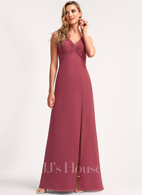 cinnamon chiffon bridesmaid dress KissProm main image 1