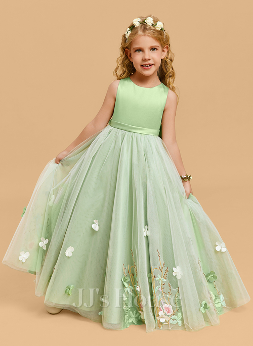 Airelyn Ball-Gown/Princess Bow Tulle Flower Girl Dress | JJ's House