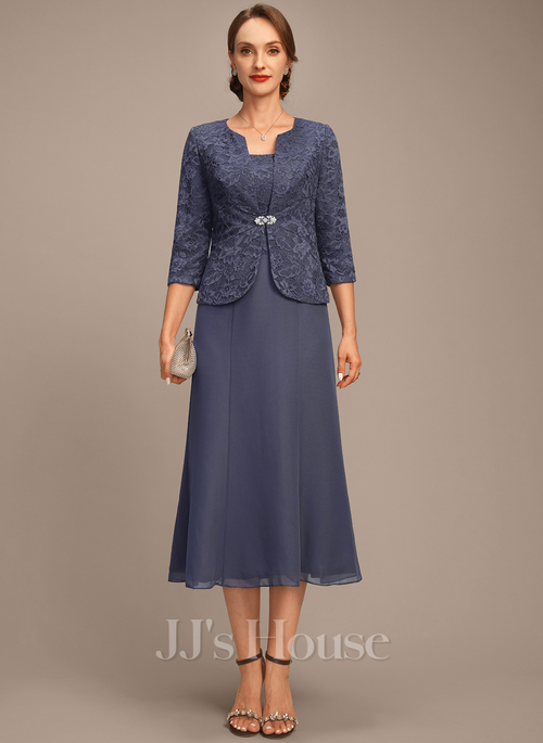 green emerald velvet dress Charcoal Lace Mother of The Bride Dress in Cocktail Style main image 1