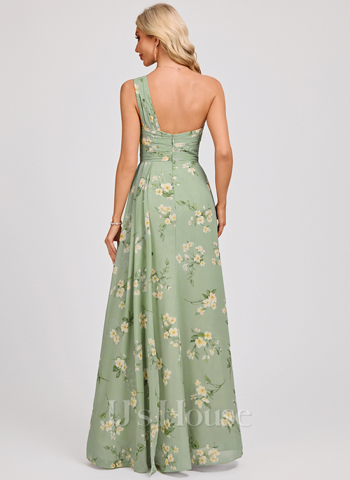 Odetta A-line One Shoulder Ruffle Chiffon Bridesmaid Dress | JJ's House Odetta A-line One Shoulder Ruffle Chiffon Bridesmaid Dress | JJ's House