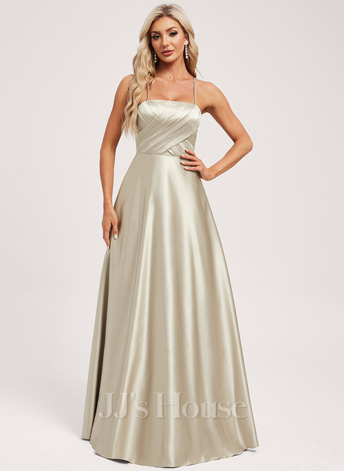 Seleste A-line Square Satin Bridesmaid Dress | JJ's House