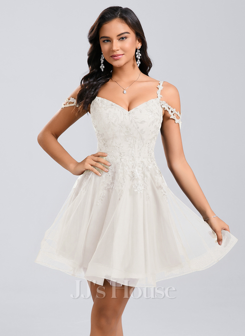 Zenyla Sweetheart Sequins Tulle Homecoming Dress | JJ's House