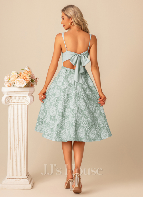 jacquard bridesmaid dress Midnight Toasts Blue Jacquard One Shoulder Midi Dress main image 0