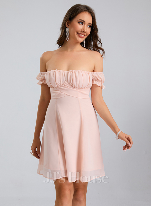 Lilias Off the Shoulder Strapless Chiffon Homecoming Dress | JJ's