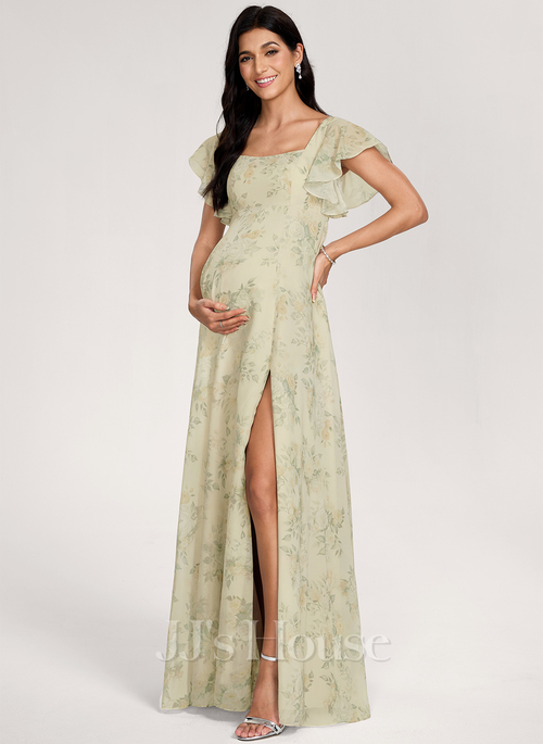 maternity dress a line Pink Plaid Tank A-line Elegant Maternity Baby Shower Maxi Dress Yellow / S main image 0