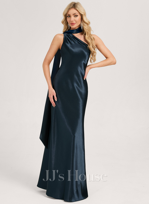 Lior Sheath/Column One Shoulder Stretch Satin Bridesmaid Dress | JJ's House