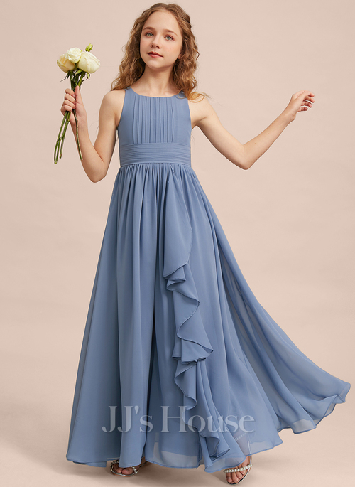 sachin and babi light blue dress Bodil A-line Chiffon Junior Bridesmaid Dress