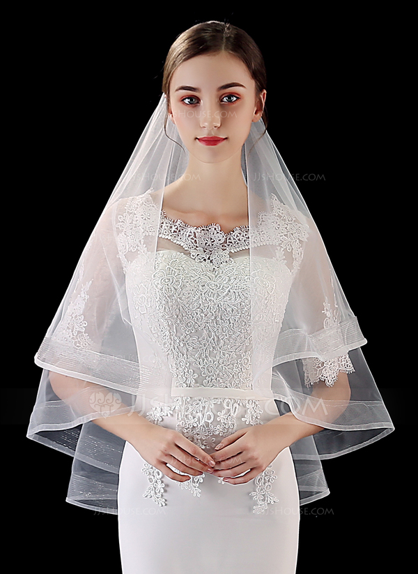 Single Tier Pencil Edge Veil: Fingertip, Chapel & Cathedral Length - BRIA main image 1