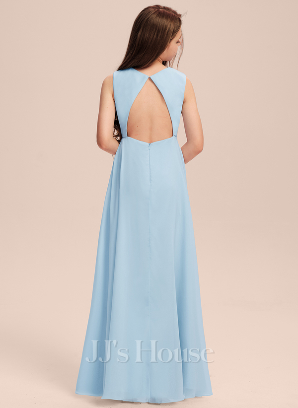 A-Line/Princess Scoop Sleeveless Ruffles Junior Bridesmaid Dresses main image 0