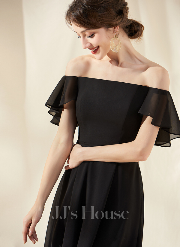 A-Line Off-the-Shoulder Asymmetrical Chiffon Homecoming Dress With ...