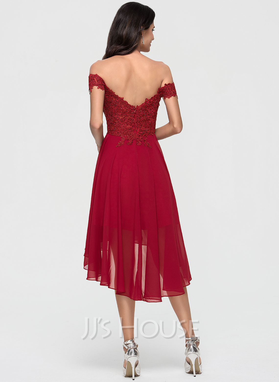 A-Line Off-the-Shoulder Asymmetrical Chiffon Homecoming Dress ...