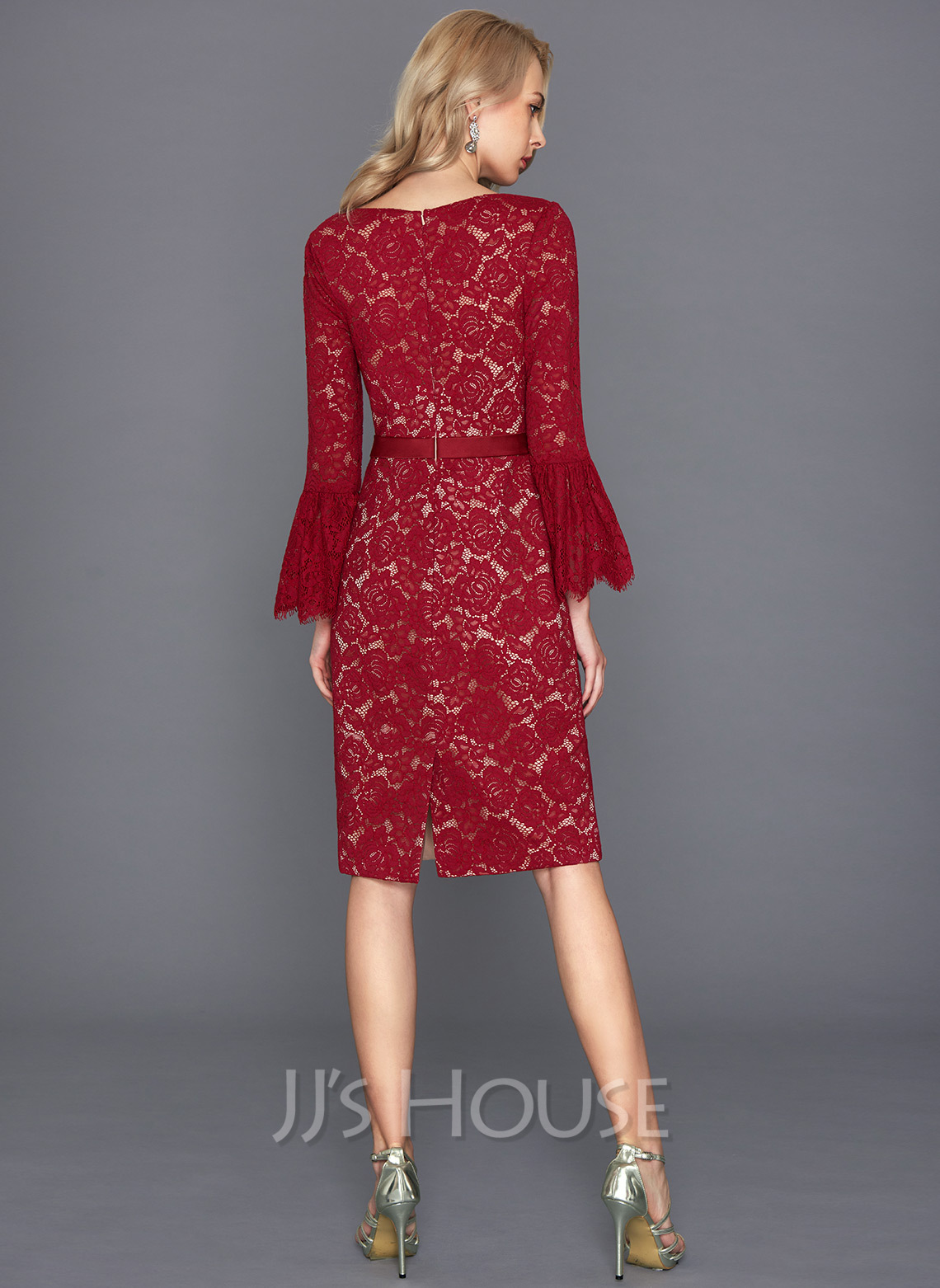 Long-sleeve Scoop-back Cocktail Dress 1712C3054 main image 0