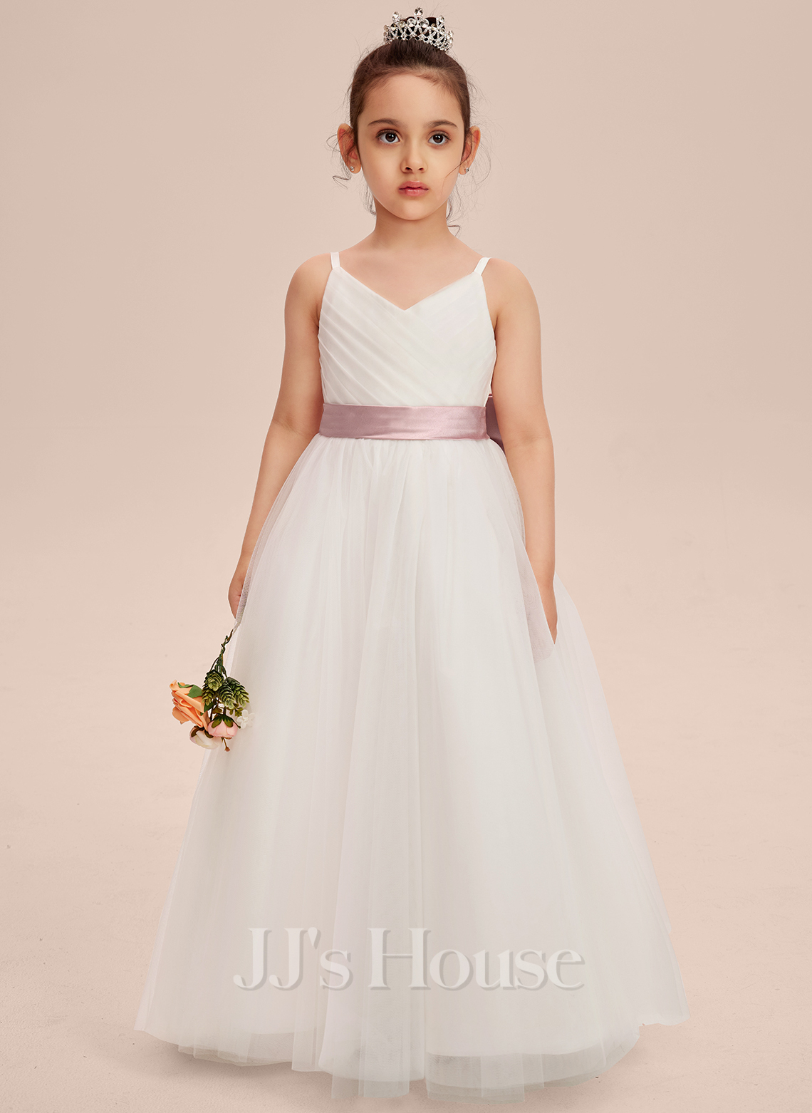 Satin Tulle Flower Girl Dress And Party Dress For Girls