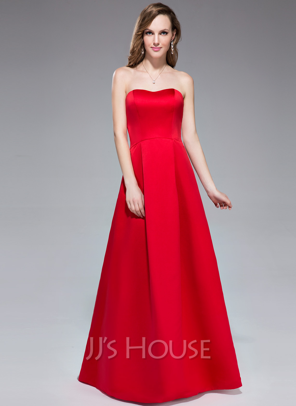 A-Line/Princess One-Shoulder Sweetheart Sleeveless Floor-Length Plus Size Long Bridesmaid Dress