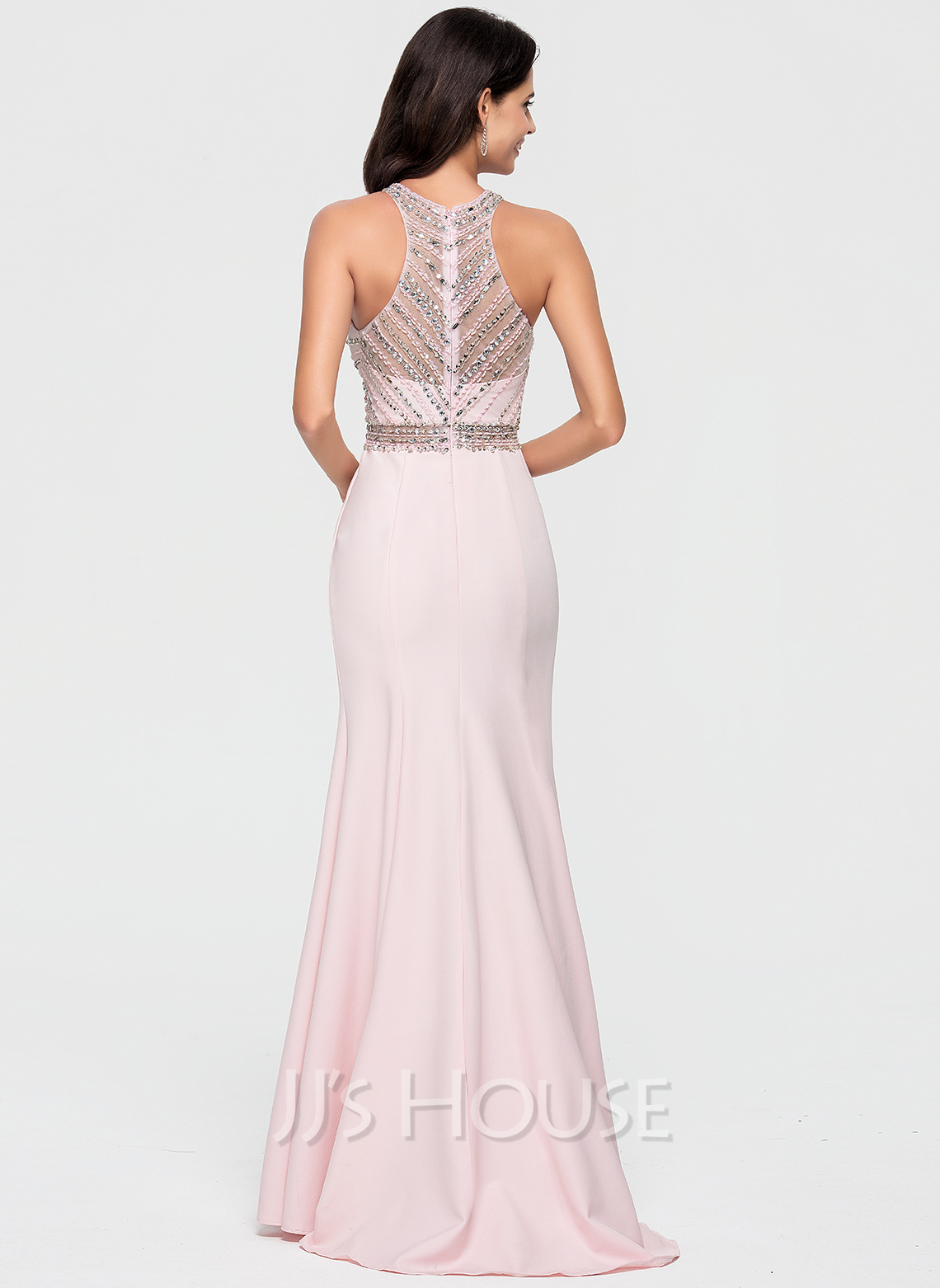 Trumpet/Mermaid Sweetheart Sweep Train Stretch Crepe Prom Dresses main image 0