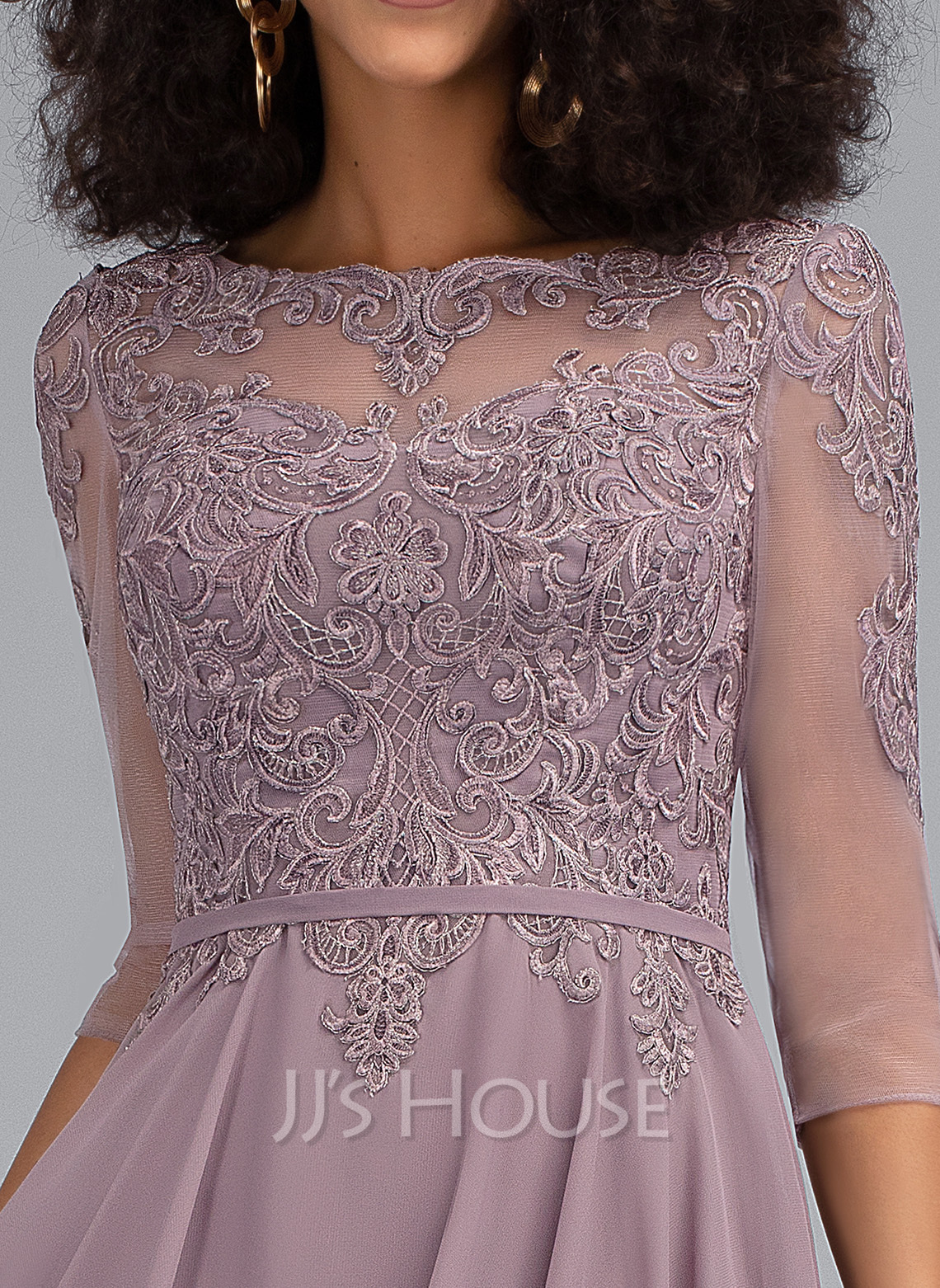 A-Line Scoop Neck Knee-Length Chiffon Cocktail Dress (016205799) - JJ's ...