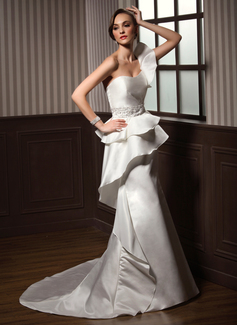 JVN33914 Beaded Bateau Fitted Trumpet Gown main image 1