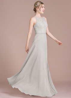 Scoop Lace Top and A-line Chiffon Skirt Set Sage main image 1