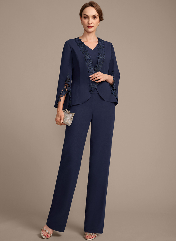 Mother of The Bride broekpak met jas, 3-delig, chiffon sets, ruches lagen, bruiloft, gast, outfit, Lila, 48 Mother of The Bride broekpak met jas, 3-delig, chiffon sets, ruches lagen, bruiloft, gast, outfit, Lila, 48