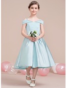 A-Line/Princess Halter Sleeveless Rhinestone Junior Bridesmaid Dresses