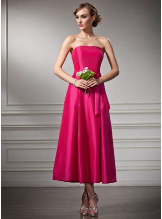 A-Line/Princess Strapless Sleeveless Short Taffeta Bridesmaid Dresses main image 0
