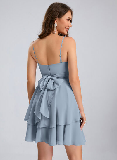slim fit dress slacks A-Line Navy Blue Sweetheart Tiered Short Homecoming Dress – KissDress main image 0