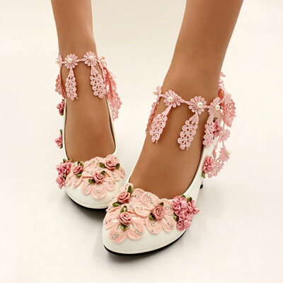 Vrouwen bruidsschoenen kunstleer hoge hak ronde teen bruiloft hakken elegant van toepassing huwelijk schoenen
