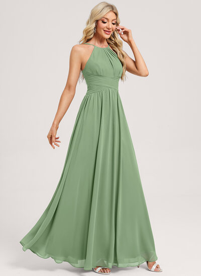 st louis bridesmaid dress shops ZAPAKASA Women Dusty Sage Chiffon Long Bridesmaid Dress with Slit Halter  Mermaid Wedding Guest Dress