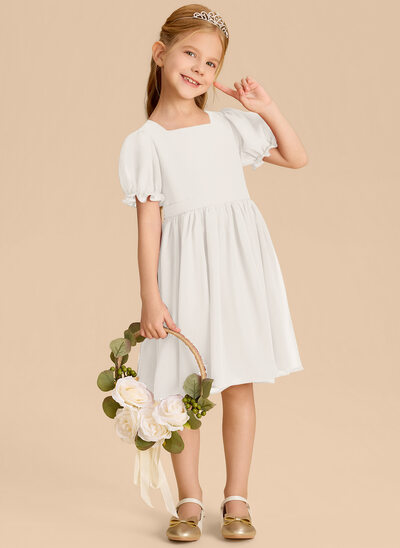 A-line Bow Chiffon Dress