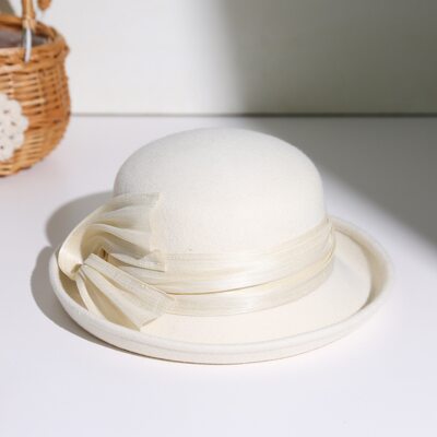 Elegant Winter Silkabaca Wool Wedding Bowler Hats 