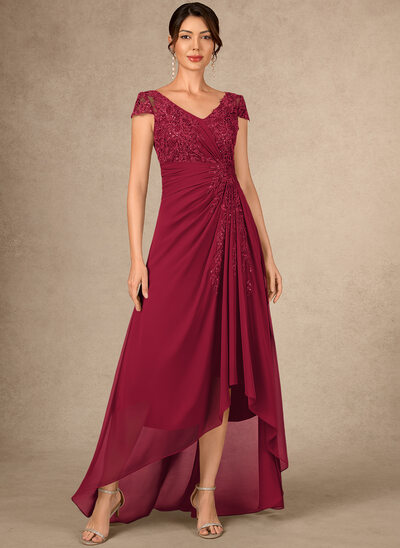 Vestido línea a con escote en v lentejuelas de encaje