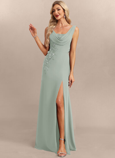 Vestido corte recto con lentejuelas de gasa