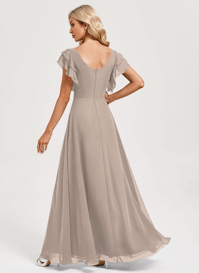taupe grey bridesmaid dresses Silk Satin Dress with Halter Neckline – M.R DESIGN main image 0