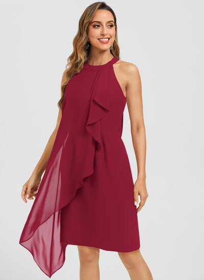 Robe midi avec volants en cascade en mousseline