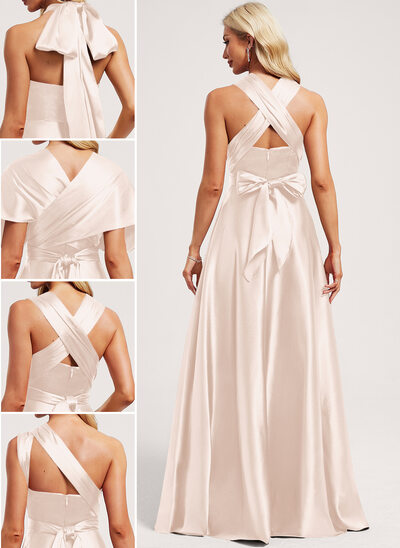 Maxi Chiffon Bridesmaid Dresses with V Neck Vintage Mauve main image 0