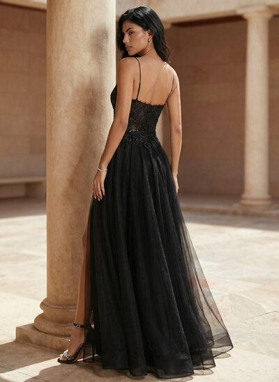strapless open back dress V-neck A-line Side Slit Teal Soft Satin Prom Dresses, Long Prom Dresse –  Berryera main image 0