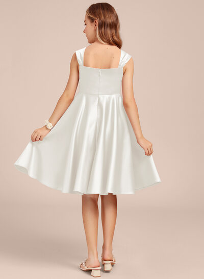 slim fit dress slacks Silver Sequin Top V-back White Tulle A-line Flower Girl Dresses, Junio –  AlineBridal main image 0