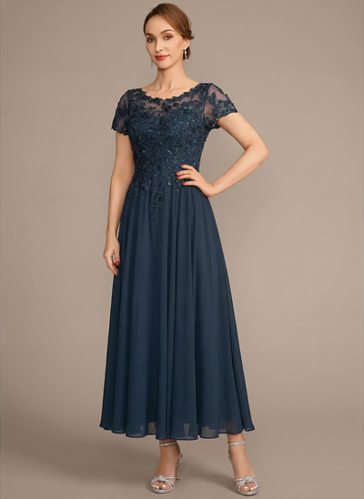 Robe trapèze avec paillettes en dentelle