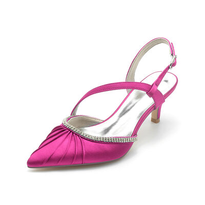 Damen Slingpumps Brautsandalen Brautschuhe Brautjungfernschuhe High-Heels Brautschuhe Spitze Schuhspitze Strass Hochzeit Party Schuhe 