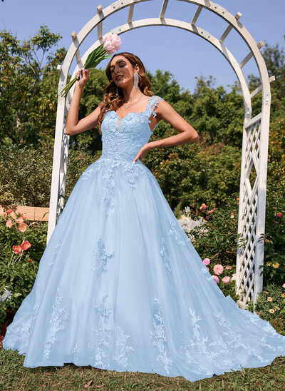 Robe à fleurs bleu Royal personnalisée pour filles, en Tulle