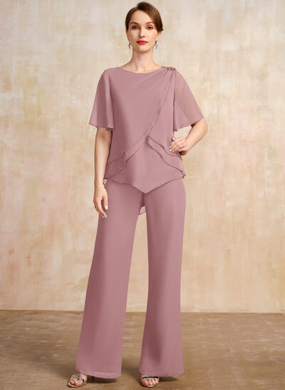 Tailleur-pantalon avec perles en mousseline