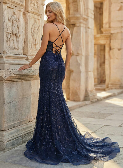 chinese dress ladies Long Mermaid V-Neck Backless Red Prom Dresses main image 0