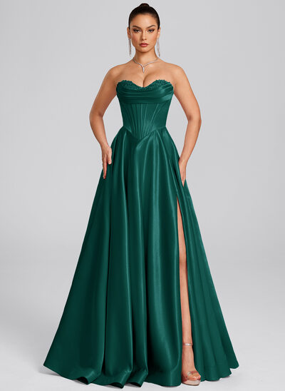 Sweetheart Appliques Lace Satin Dress