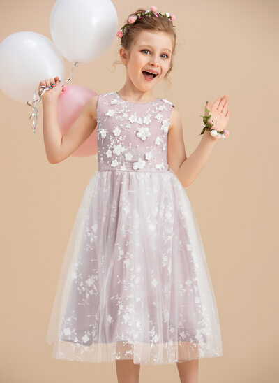 A-line Beading Tulle Dress